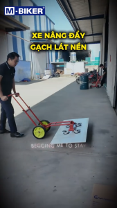 Xe nâng gạch lát khổ lớn M-BIKER dùng 4 chân hút di chuyển gạch sàn