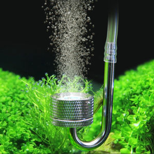 Aquarium CO2 Diffuser Solenoid Regulator CO2 System Atomizer Fish Tank Bubble Atomizer Reactor for Plant with Suction Cup Silver