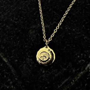 Titanium Steel Necklace Mens Non-Fading Small Gold Coin round Tag American Style Clavicle Chain Personalized Accessory 50-55cm Adjustable