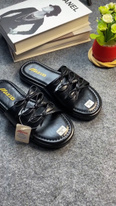 Sandal Platfom Selop Wanita Empuk Model Pita Korean Style Kekinian - Free Box