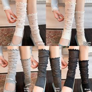 JIFANPAUL | Summer Dot Lace Ruffle Skinny Miuxi Ballet Style Footless Socks Cotton