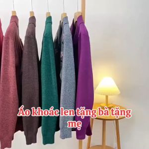 Áo len cho người già cổ bẻ cài cúc Áo khoác len trung niên nữ cho bà cho mẹ