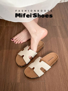 MIFEI | Leather Outdoor Summer Slides for Women Large Size