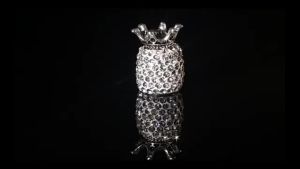 AUTCOAT Crystal Valve Caps 4Pack Handmade Universal Crown Crystal Rhinestone Tire Caps Attractive Dustproof Accessory for Car