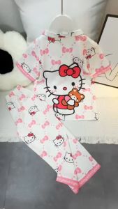 Mcbb bộ pyjama bé gái 12-24 kg vải lụa Ý hoạt hình kuromi bộ đồ ngủ cho bé gái ngắn tay bộ pijama lụa set pizama bộ quần áo bé gái bộ quần áo trẻ em