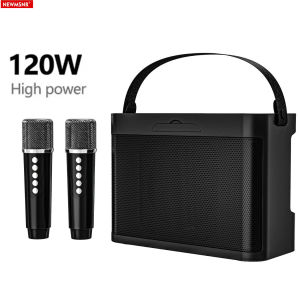 #20W Powerful Wireless Portable Dual Microphones Bluetooth Speaker Hifi Stereo Family Party Karaoke Subwoofer Boombox gifts 2025