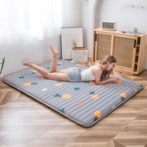 เสื่อทาทามิผ้าฝ้ายแท้เสื่อปูพื้นกันลื่นเบาะรองนอนแบบพับเก็บได้สำหรับปูเตียงใช้ในบ้านฟูกที่นอนสั่งทำ