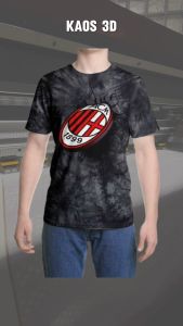 Kaos 3D 3 Dimensi Miln Logo Retak Premium Bangkok Thailand