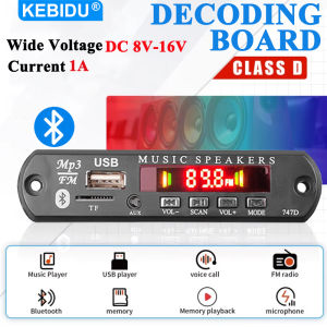 KEBIDU | KEBIDU Bluetooth 5.0 MP3 Player WMA WAV APE Decoder Board DC 12V Handsfree Car Audio Adapter Mic USB AUX TF FM MP3 Music Player