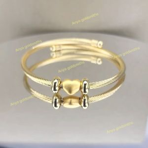 กำไลสแตนเลส Anya ร้อยหัวใจทองคำ 99.9% น้ำหนักทอง 0.3-0.35 กรัม