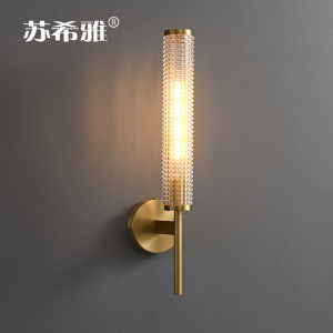 โคมไฟผนังทำจากทองแดงแบบเรียบง่ายและสร้างสรรค์สำหรับห้องนอน โคมไฟตกแต่งเพดานสำหรับโรงแรมและบ้านพักชั่วคราว