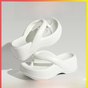 Thick Heel Womens Sandals Summer Fashion Outdoor Wear 2024 New Heightening Beach Coast Cool Slippers High Heel Slope Heel