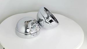 Black/Chrome Housing Ring Mount Bracket fit for Motorcycle 4 1/2" 4.5 inch LED Auxiliary Spot Fog Passing Light Lamp 2Pcs