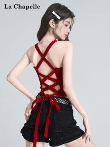 La Chapelle | Ribbon Tie Open Back Fashionable Red Sleeveless Top