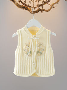 Girls Knitted Vest Spring Autumn Style Childrens Clothing Small Toddler Shoulder Pad Fall Fashion Baby Jacket Polyester Fiber