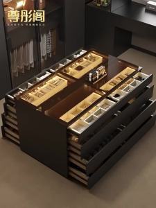 ZUNTONGGE | Cream Style Mid-island Dressing Room and Bedroom Two-sided Storage Chest of Drawers Combination Jewelry Display
