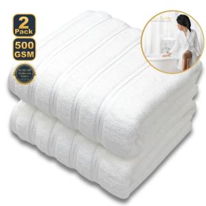 2pcs/lot Bath Towel 100%Cotton Soft Strong Absorbent Beach Towel For Hotel Home Men Women 70*140cm Drop Shipping Luxurious White