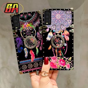 For VIVO 1901 VIVO 1902 VIVO 1904 VIVO 1906 VIVO 1915 Luxury Fashion Square Colorful Phone Case with Ring Bracket Stand Holder Soft Shockproof Protection Rear Cover 1901 Shirt 1901 Coin - Lazada