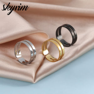 SKYRIM Men Womens Titanium Stainless Steel Gold Ring Opening Adjustable Ring Couple Rings Jewelry for friends