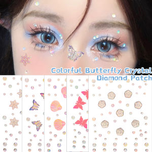 New Rhinestones Face Festival Makeup Crystals Stickers for Kids Diamond Gems Butterfly Rose Jewelry Stickers Adhesive Glitters