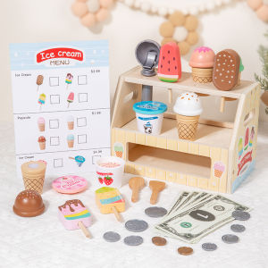 Wooden Mini Ice Cream Maker Role Playing Toy