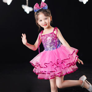 Girls Sequined Tutu Dress Toddler Girl Ruffle Tulle Princess Cake Dress Pageant Wedding Party Bridesmaid Dance Performance Costume