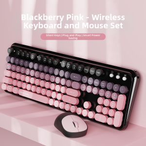 EWEADN | Bluetooth Silent Aesthetic Mechanical Feel Keyboard Mouse Set