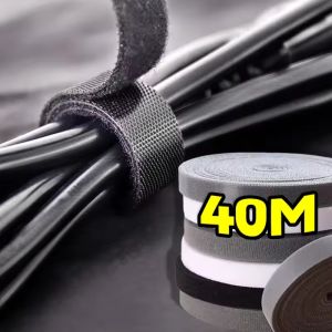 40M Data Cable Storage Tape Reusable Removable Multi-purpose Wire Organizer Data Cable Management Cable Tie Plant Fixation