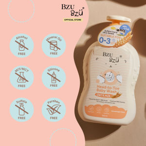 BZU BZU Head to Toe Baby Wash Oat & Milk (600ml x 3)