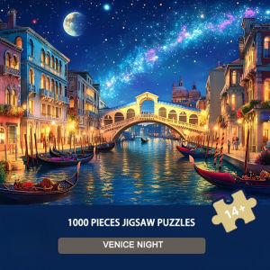 500/1000/1200/2000PCS Jigsaw Puzzle Beautiful Venice Night Canal Scene For Adults Perfect For Quiet Evening Activity