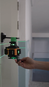 KEELAT 12/16 Line Laser Level Green Light Self-Leveling 360° Adjustable Rotary 3D 4D Auto Measuring Cross Lines Tool Set Remote Control High-Precision Automatic Wiring Level