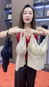 2024 Fall and Winter New Arrival Womens French Style Lace Satin Sling Beautiful Back Integrated Wireless Gather Slim Heattech Vest