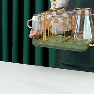 ชั้นวางแก้วที่วางแก้วน้ำหัวกวาง สีทอง สีเงิน เหมาะสำหรับโต๊ะรับแขก Cutie world