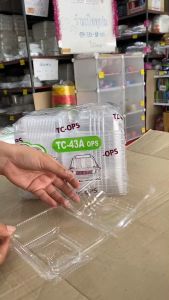 (ชุดละ 2 แพค) กล่องใส TC - 43A (OPS) ฝาล็อค ไม่เป็นไอน้ำ แพคละ 50 ชิ้น ยี่ห้อTC