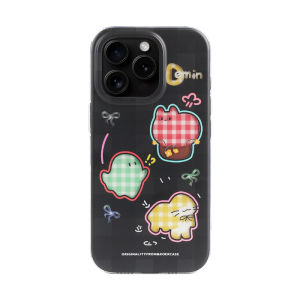 Cute Ghost Pattern Mobile Phone Case KOERCASE Cartoon Graffiti Design Checkered Doodle Style Protective Cover for  