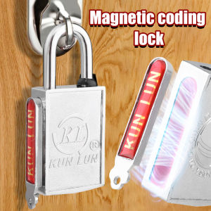 Magnetic Induction Code Lock / Durable Door Bar Strip Lock / Magnetic Padlock Password Lock / Anti-rust Lock Without Keyhole Lock Padlocks
