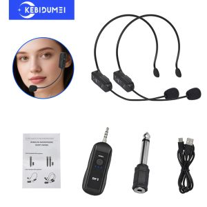 Kebidumei | KEBIDUMEI 2.4G Head-mounted Microphone Mic Wireless Lavalier Microphone Set for Amplifier Voice Speaker Teaching Tour Guide