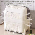 MarCur Home Giá đỡ bát đĩa 2 lớp có nắp đậy hộp lưu trữ nhà bếp kín chống bụi và chống côn trùng Khay phơi đĩa cong có nắp. 