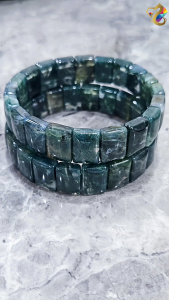 Collection Grade Moss Agate Shou Pai Bracelet