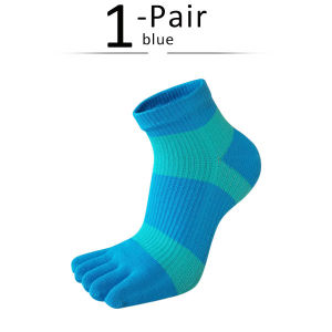 Man Sport Ankle Socks Compression Striped Bright Color Deodorant Sweat-Absorbing Shallow Mouth 5 Finger Toe Boat Socks 4 Seasons