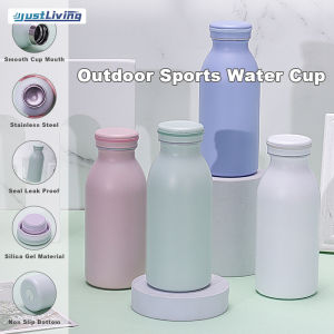 JustLiving 600ml Outdoor Sports Insulation Water Bottle Portable 304 Stainless Steel Single Wall Large Capacity Water Bottle Outdoor Supply leakproof Thermos Vacuum Milk Bottle Cups