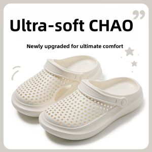 Mens Summer Thick Bottom Sandals Soft Bottom Anti-Slip Odor Resistant Trendy Matched Sandals Outdoor Wear Hole Hole Shoes