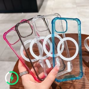 Giao hàng nhanh Sang Trọng Chống Sốc Ốp lưng trong sạc không dây Cho iPhone 16 15 14 13 12 11 Pro Max 15 14 16 Cộng Với vỏ điện thoại silicon mềm Cover Quay Lại