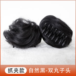 Womens Hair Accessories Real Hair Bun Headband Fake Hair Pigtails Flower Headwear Straight Hair Bun Styling Tools