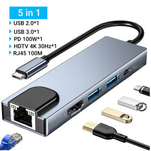 USB C Hub 8in1 5in1 11in1 Type C 3.1 To 4K HDMI Adapter with RJ45 SD/TF Card Reader PD Fast Charge for MacBook Notebook Laptop