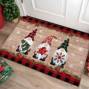VIKAMA Christmas Carpet Area Rugs Anti-slip Entrance Doormat For Living Room Bedroom Decor Soft Bathroom Kitchen Floor Mat