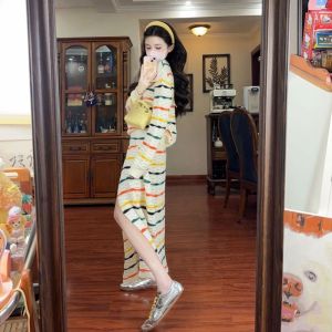 CHANGTONG | Spring Knit Two-piece Set Dress Striped