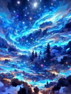 KAYOU | Abstract Painting By Number Complete Kit Sky Starry Landscape Picture By Numbers Scenery Diy Gift Coloring By Numbers 40x50cm