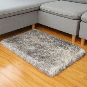 Soft Fluffy Long Pile Simple Square Carpet