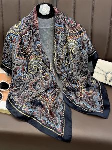 Khăn Choàng Lụa Mỏng Họa Tiết Hạt Dẻ Màu Xanh Mùa Hè Đa Năng Hai Mặt Khăn Choàng Trùm Đầu Thời Trang Phong Cách Hàn Quốc